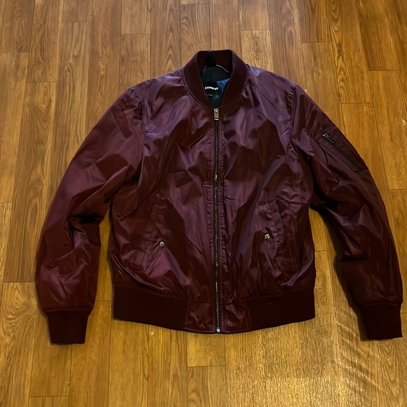 Express Jackets & Coats Burgundy Express Bomber Jacket Poshmark